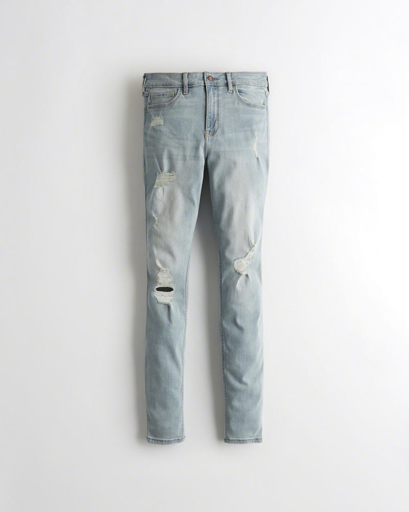 Jeans Hollister Donna Classic Stretch Alte-Rise Super Skinny Lavaggio Chiaro Italia (671PRODT)